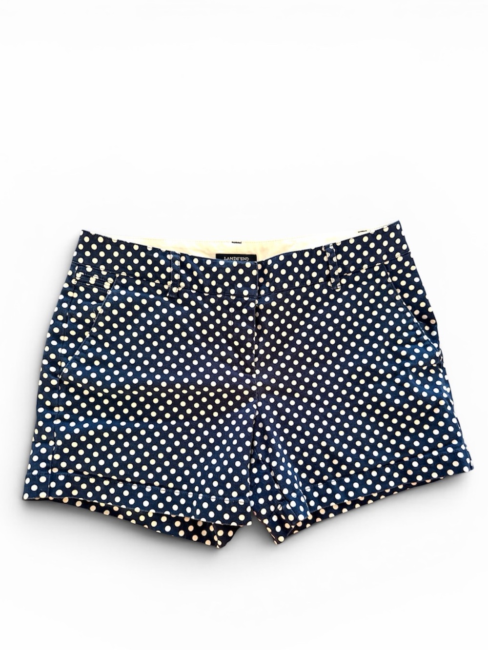LANDS’ END 6P Petite Not-Too-Low Rise Chino Shorts